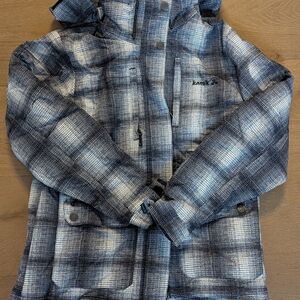 Kamik Women's Plaid Puffer Jacket in Black and Gray